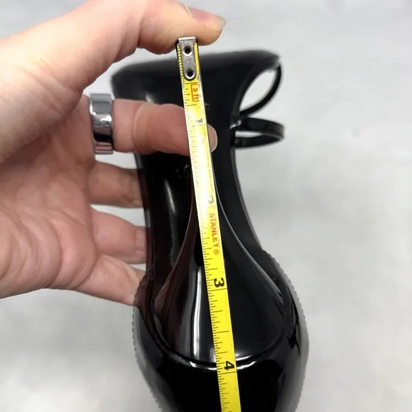 Saint Laurent YSL Cassandra Patent Leather Strappy Sandal Heels Black Gold 36.5 - Picture 14 of 16